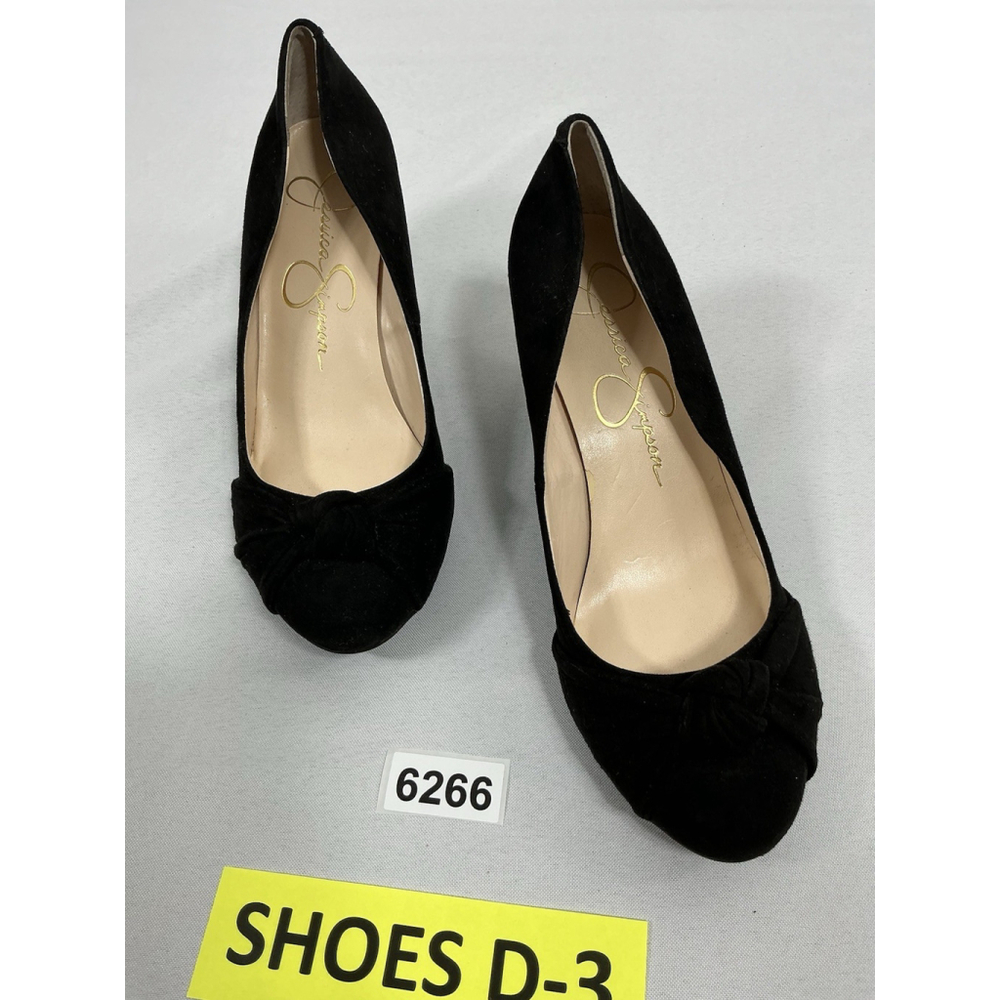 Womans Jessica Simpson Sienna Slipon Wedge Pumps 8 M Knotted Black